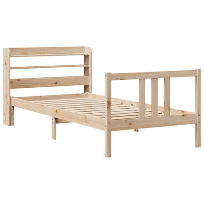 Giroletto con Testiera 90x190 cm in Legno Massello di Pino
