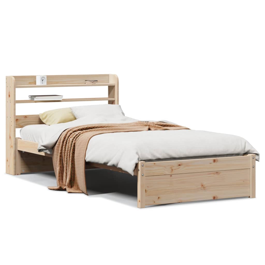 Giroletto con Testiera 90x190 cm in Legno Massello di Pino