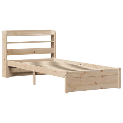 Giroletto con Testiera 90x190 cm in Legno Massello di Pino