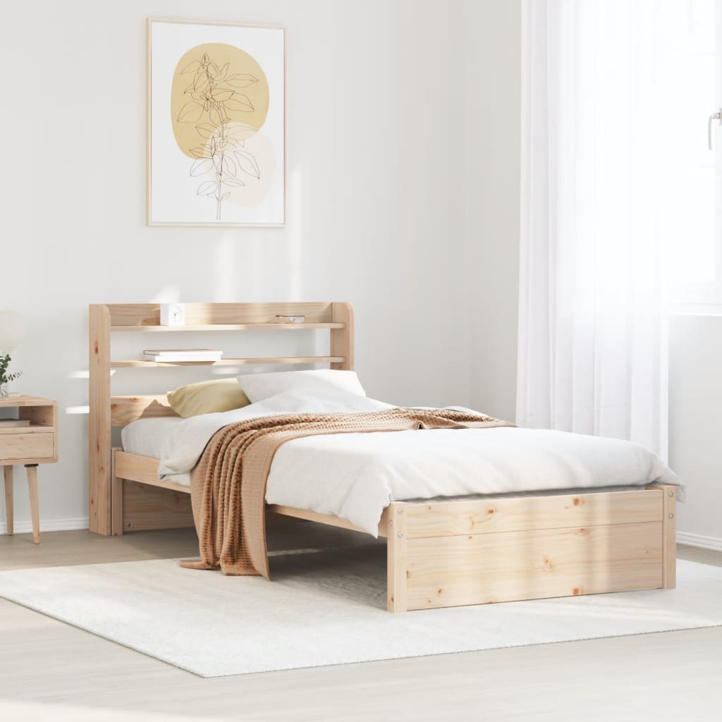 Giroletto con Testiera 90x200 cm in Legno Massello di Pino