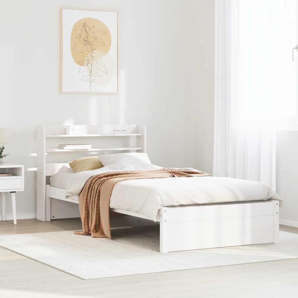 Giroletto con Testiera senza Materasso Bianco 90x200 cm