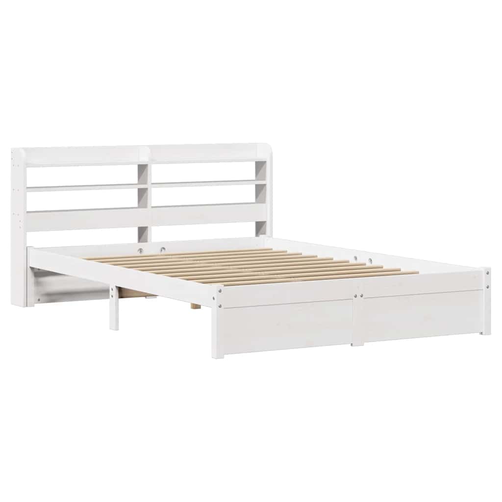 Giroletto con Testiera Bianco 150x200 cm Legno Massello di Pino