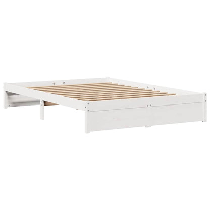 Giroletto con Testiera Bianco 150x200 cm Legno Massello di Pino