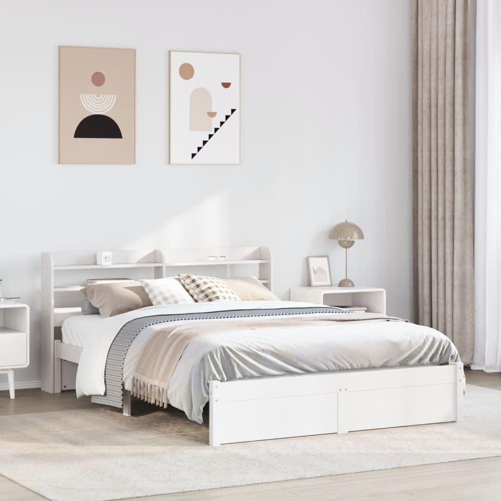 Giroletto con Testiera senza Materasso Bianco 160x200 cm