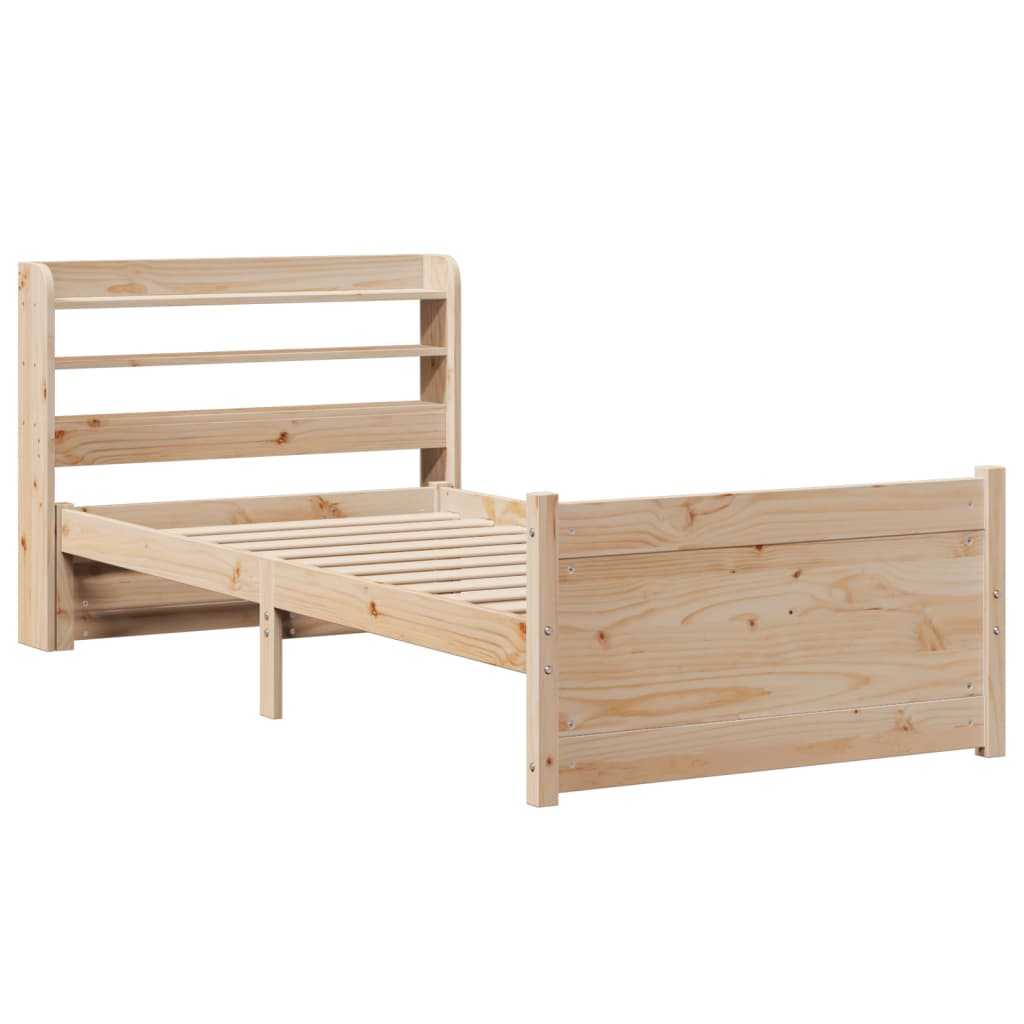 Giroletto con Testiera 75x190 cm in Legno Massello di Pino