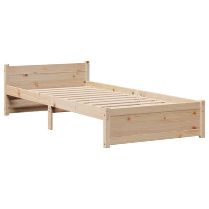 Giroletto con Testiera 75x190 cm in Legno Massello di Pino