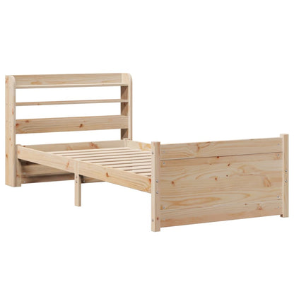 Giroletto con Testiera 90x190 cm in Legno Massello di Pino