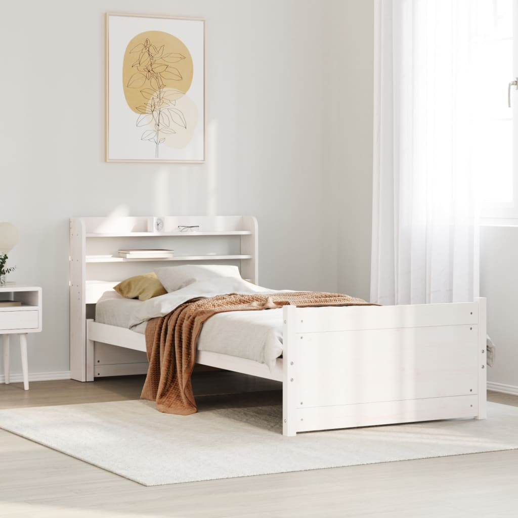 Giroletto con Testiera senza Materasso Bianco 90x190 cm