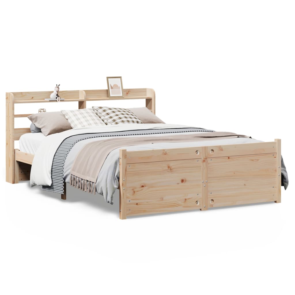 Giroletto con Testiera 140x190 cm in Legno Massello di Pino