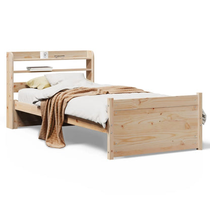 Giroletto con Testiera 100x200 cm Legno Massello di Pino