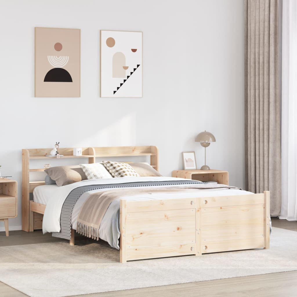 Giroletto con Testiera 160x200 cm in Legno Massello di Pino