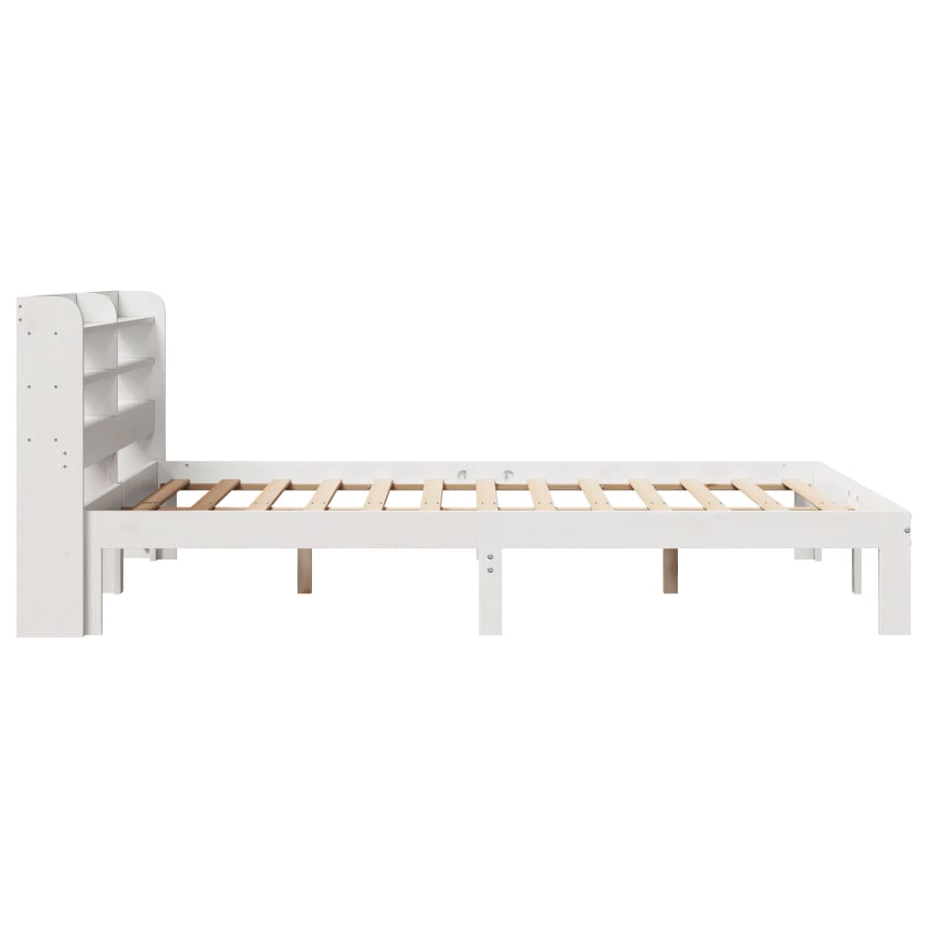 Giroletto con Testiera Bianco 120x190 cm Legno Massello di Pino