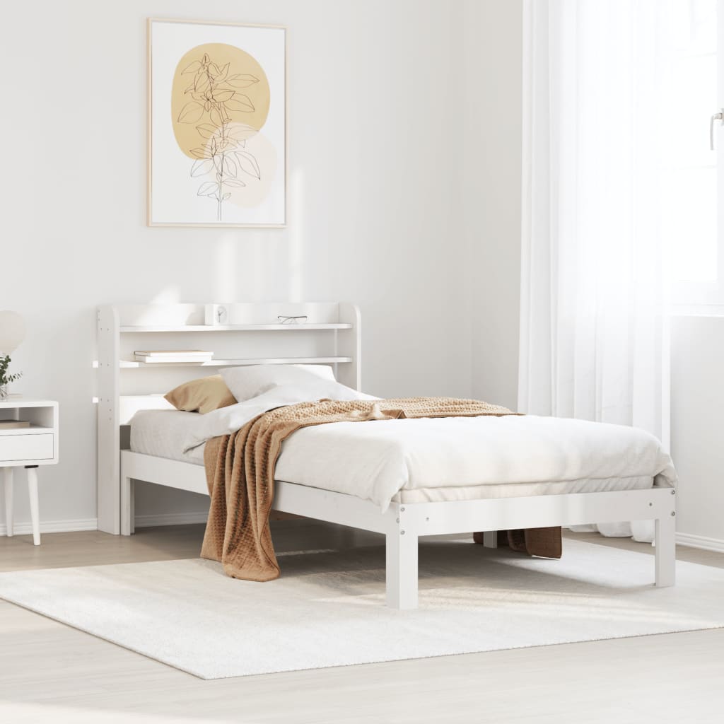 Giroletto con Testiera senza Materasso Bianco 100x200 cm