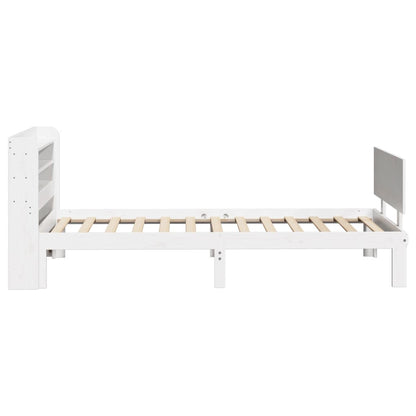 Giroletto con Testiera Bianco 75x190 cm Legno Massello di Pino