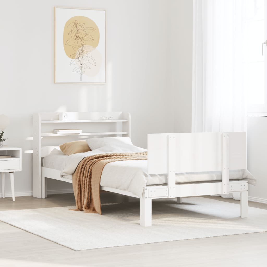 Giroletto con Testiera senza Materasso Bianco 90x190 cm