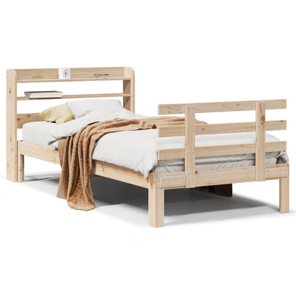 Giroletto con Testiera 75x190 cm in Legno Massello di Pino
