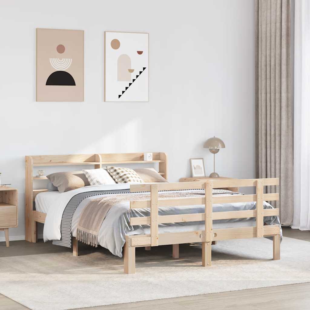 Giroletto con Testiera 135x190 cm in Legno Massello di Pino