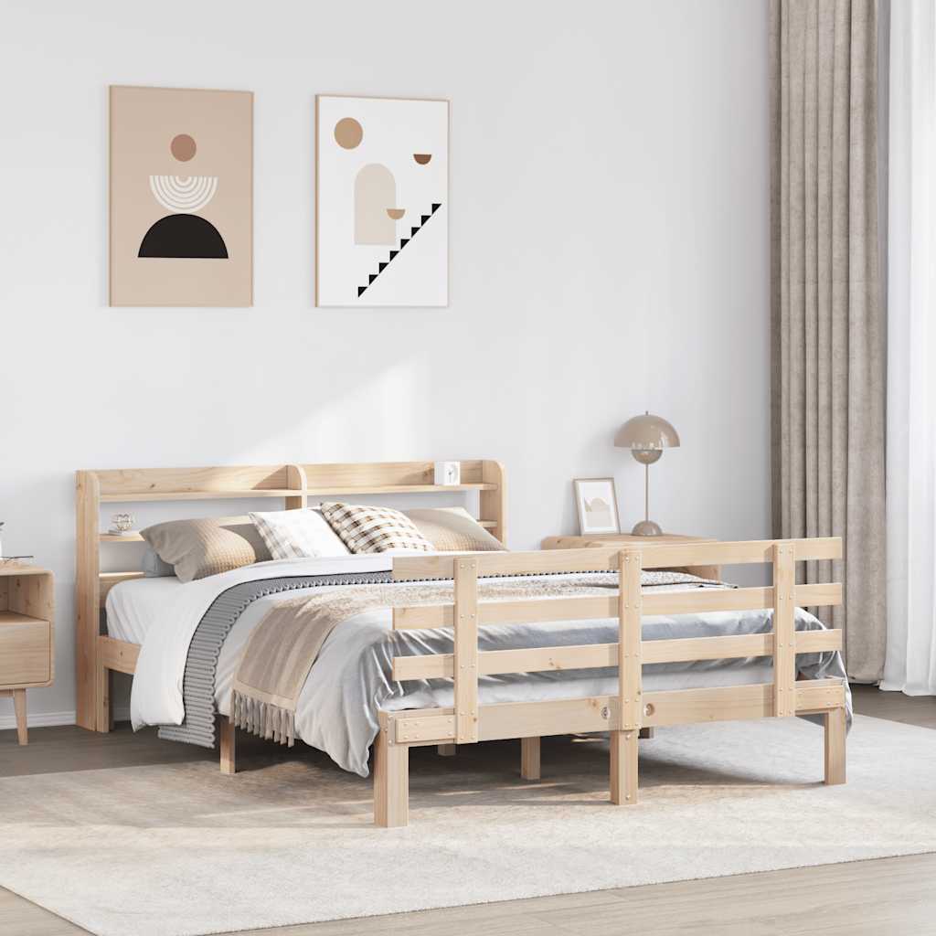 Giroletto con Testiera 140x190 cm in Legno Massello di Pino