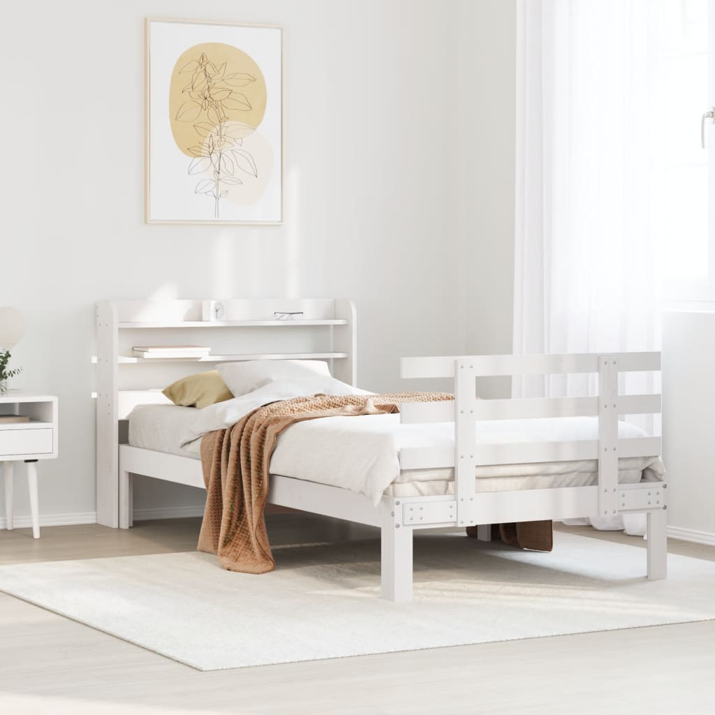 Giroletto con Testiera senza Materasso Bianco 90x200 cm