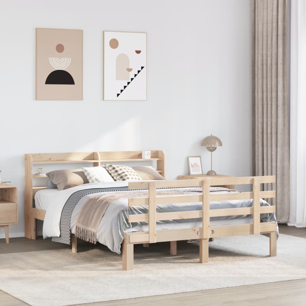 Giroletto con Testiera 160x200 cm in Legno Massello di Pino