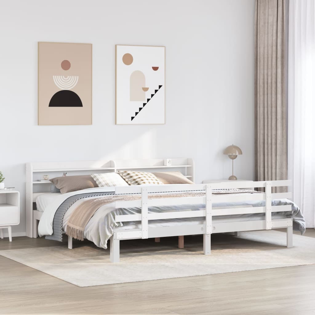 Giroletto con Testiera senza Materasso Bianco 180x200 cm