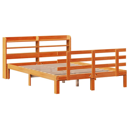 Giroletto con Testiera Marrone Cera 140x190 cm Massello Pino