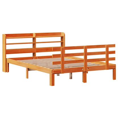 Giroletto con Testiera Marrone Cera 150x200 cm Massello Pino