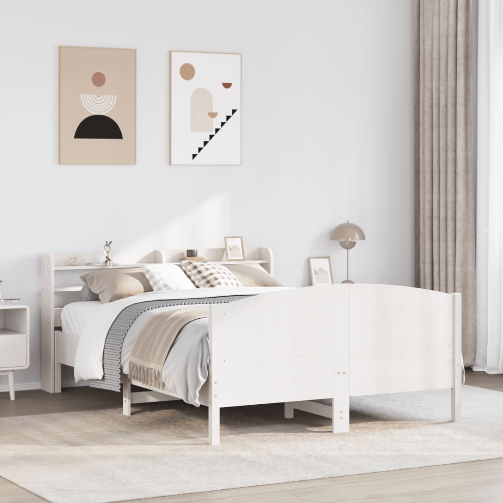Letto senza Materasso Bianco 160x200 cm Legno Massello di Pino