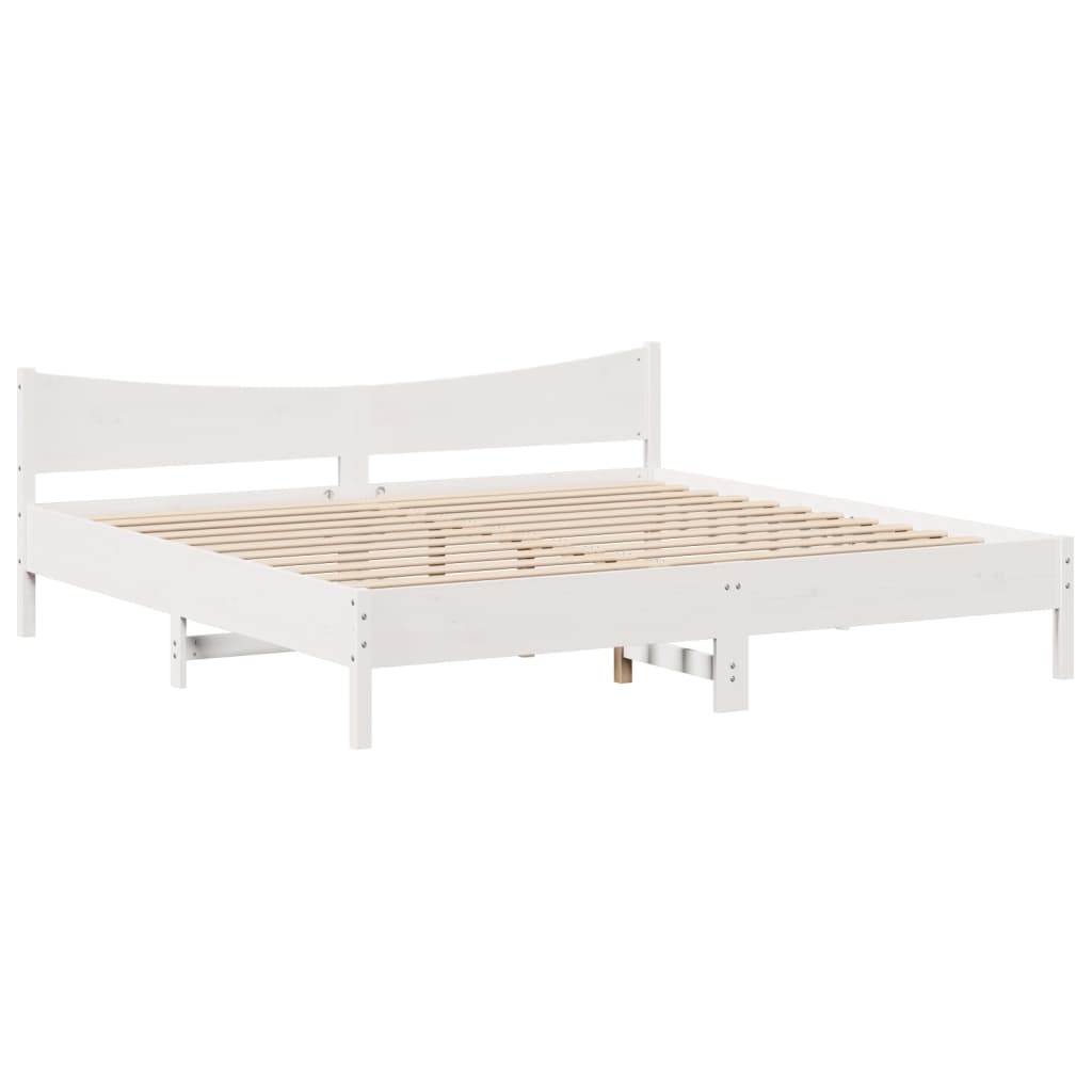 Giroletto con Testiera Bianco 180x200 cm Massello Pino