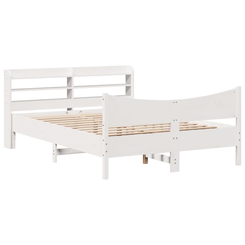 Giroletto con Testiera Bianco 120x200 cm Legno Massello di Pino