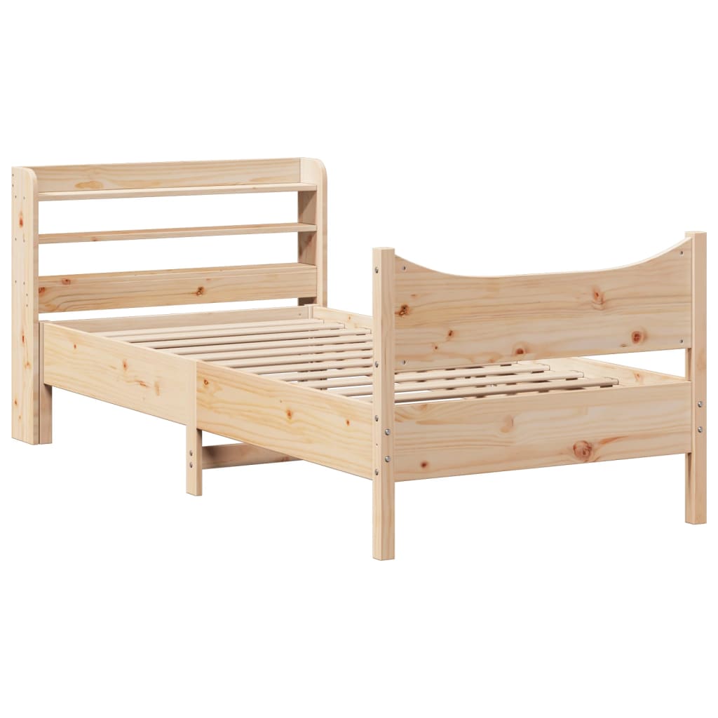 Giroletto con Testiera 75x190 cm in Legno Massello di Pino