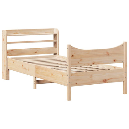 Giroletto con Testiera 75x190 cm in Legno Massello di Pino