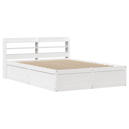 Giroletto con Testiera Bianco 150x200 cm Legno Massello di Pino