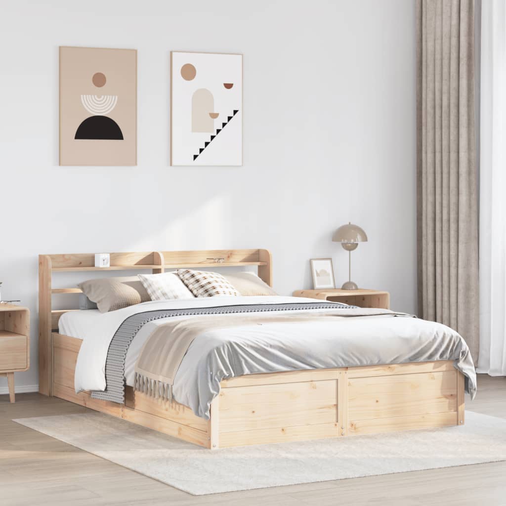 Giroletto con Testiera 140x200 cm in Legno Massello di Pino