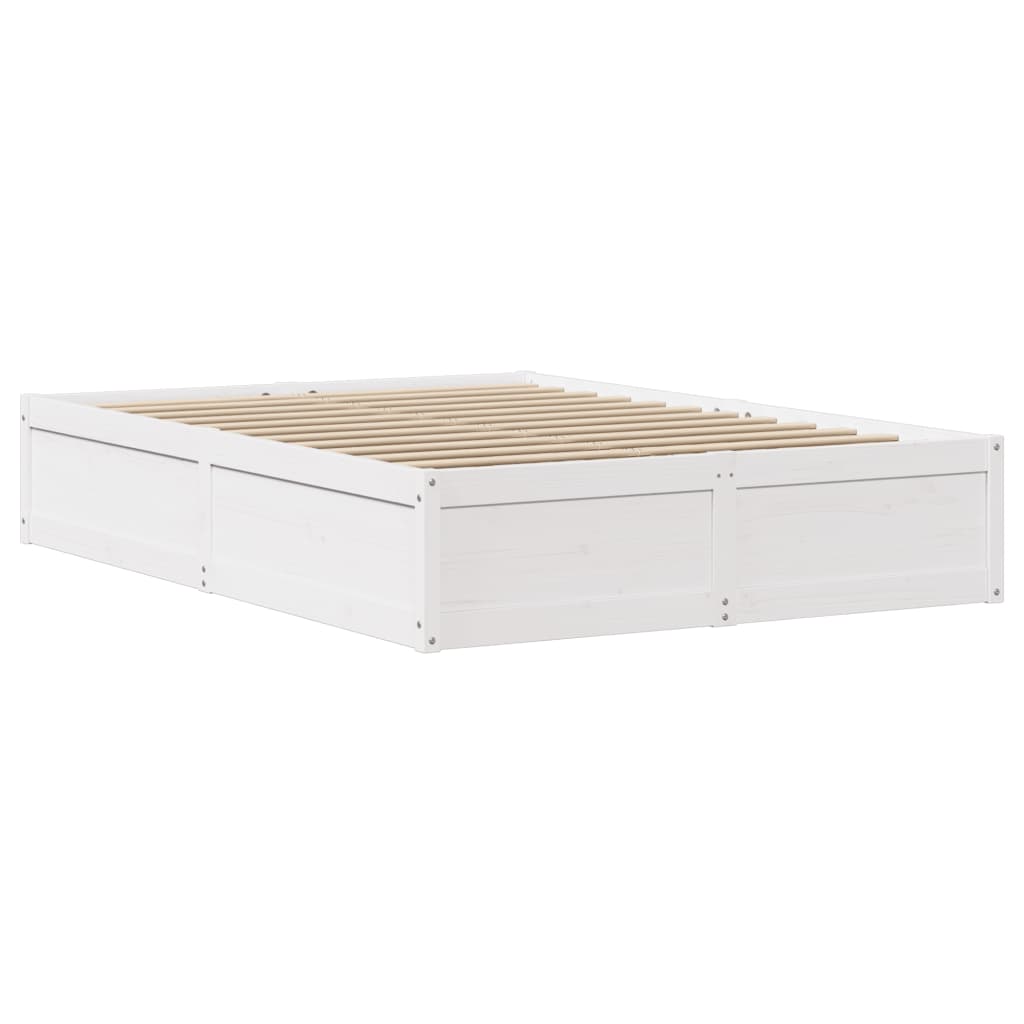 Giroletto con Testiera Bianco 120x190 cm Legno Massello di Pino