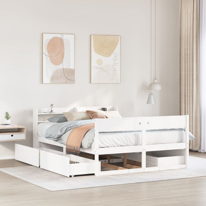 Letto senza Materasso Bianco 120x200 cm Legno Massello di Pino