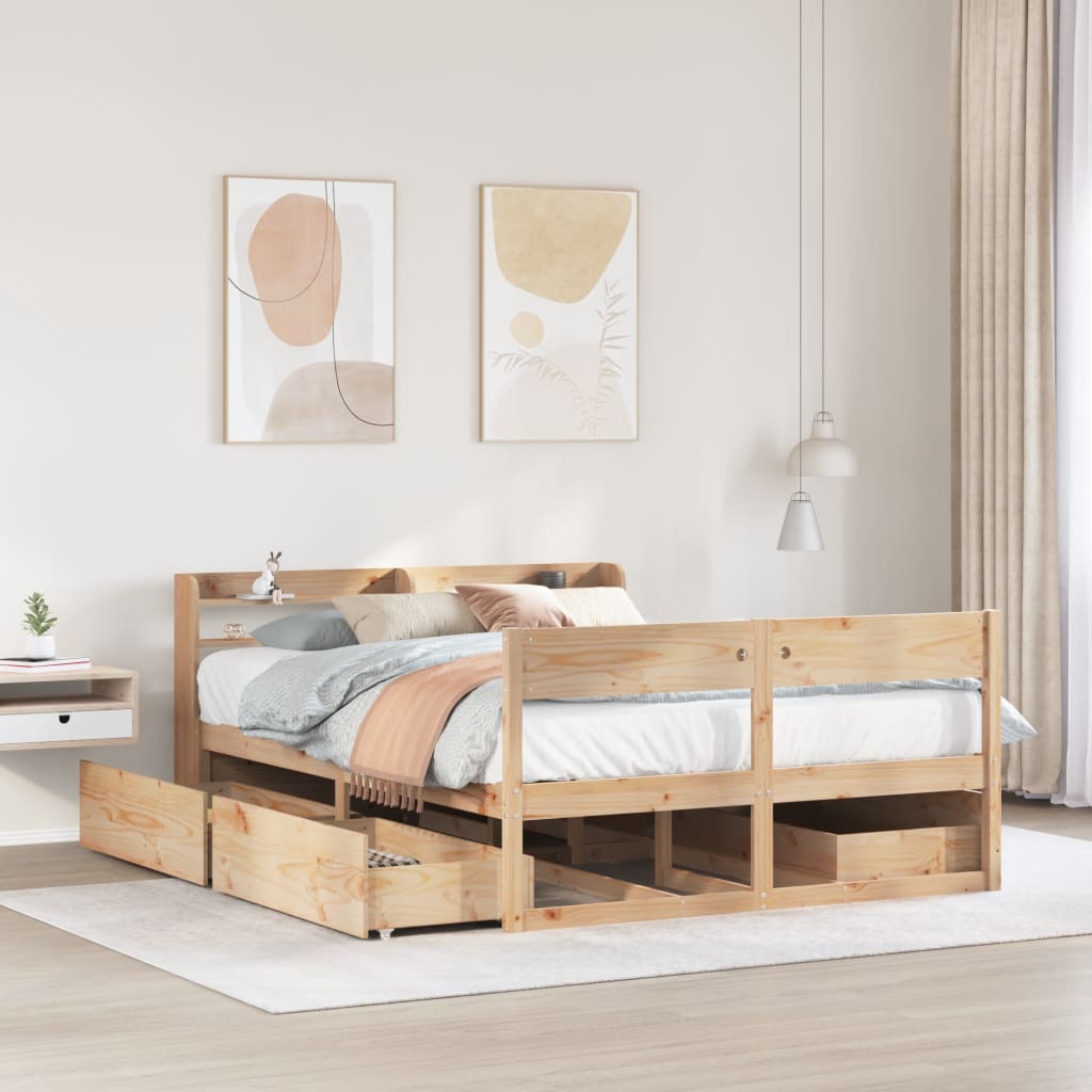 Letto senza Materasso 120x190 cm in Legno Massello di Pino