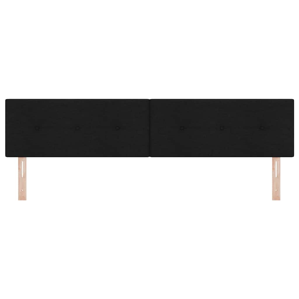 Testiera LED con strisce LED con testiera Nero 200 cm Tessuto