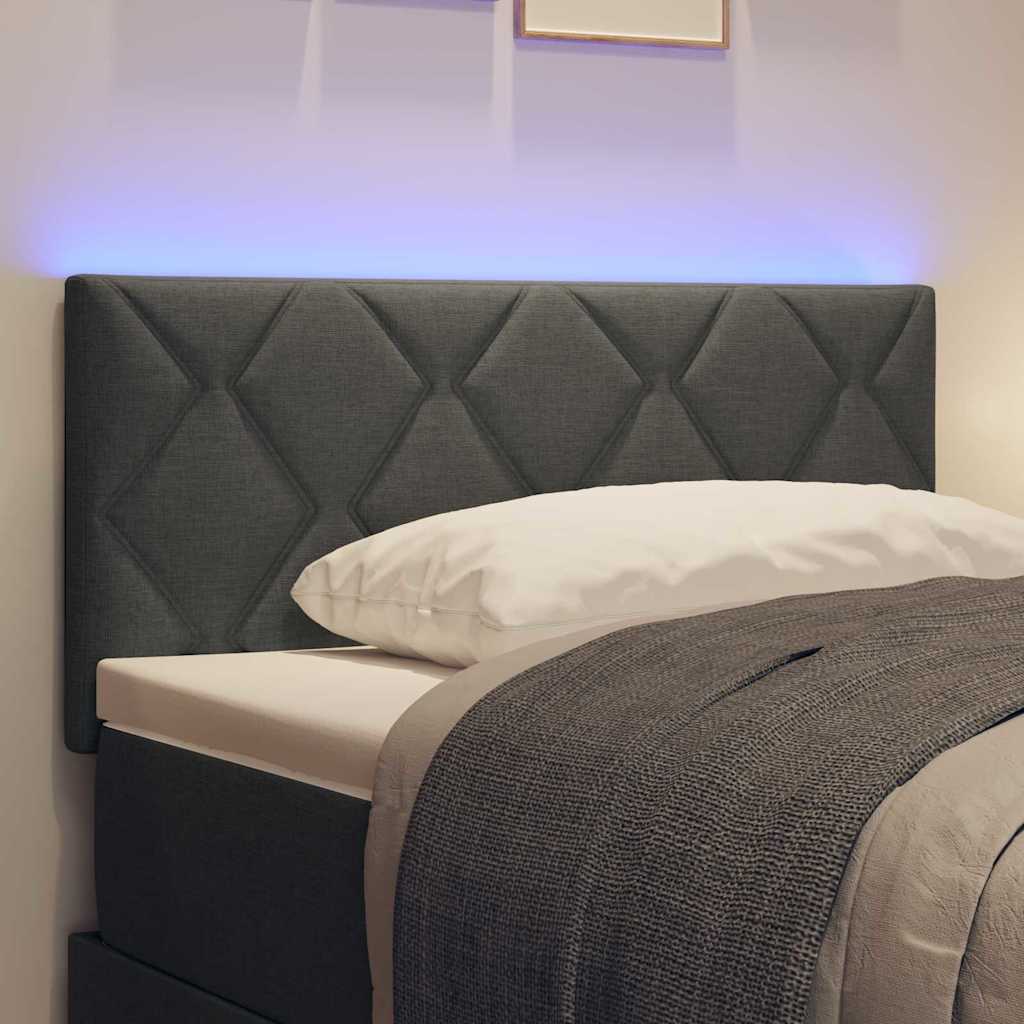 Testiera LED Grigio 90 cm Tessuto