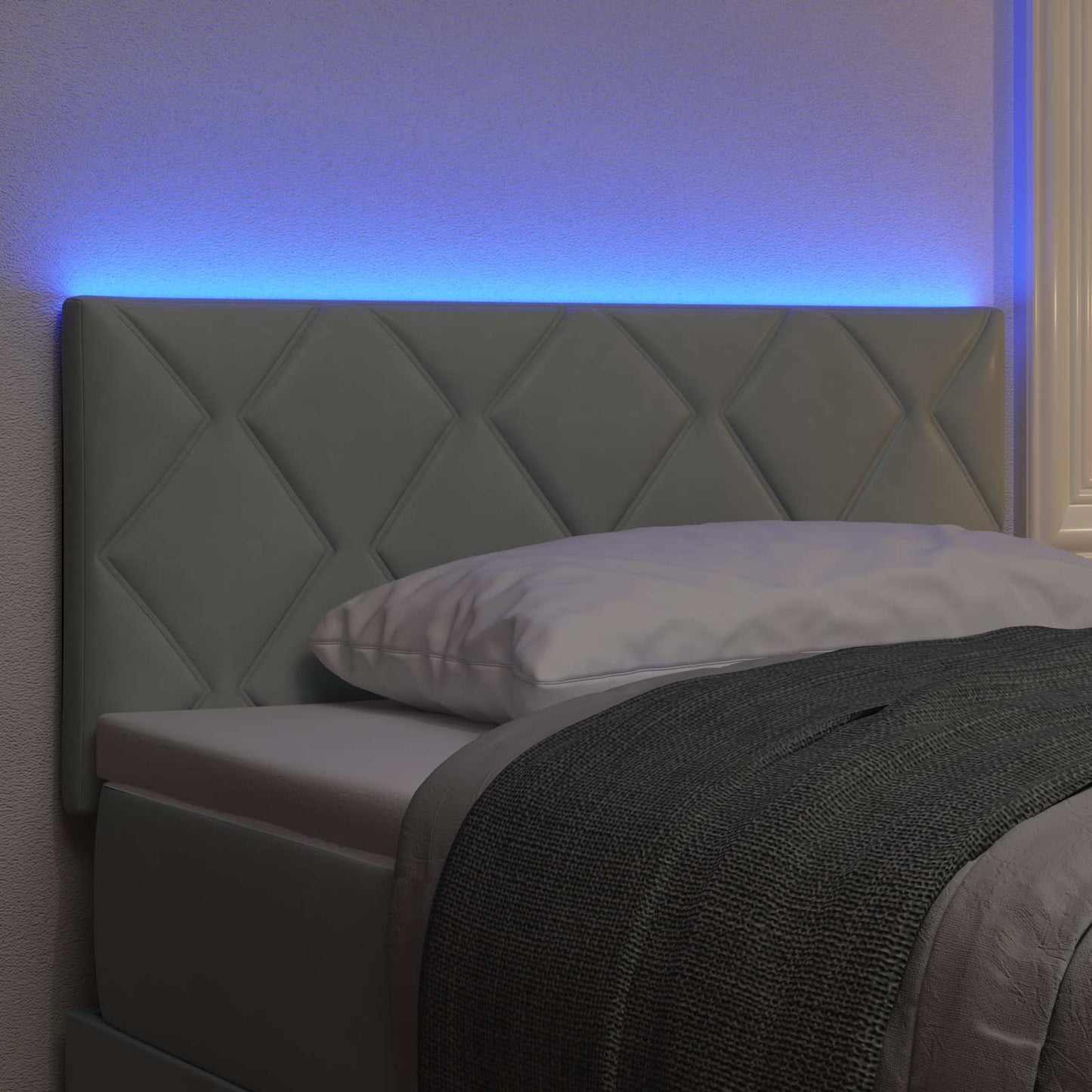 Testiera LED Grigio chiaro 90 cm Velluto
