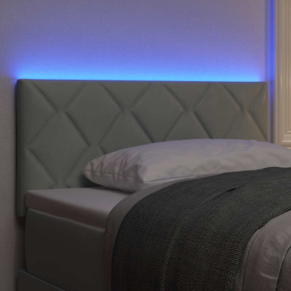 Testiera LED Grigio chiaro 90 cm Velluto