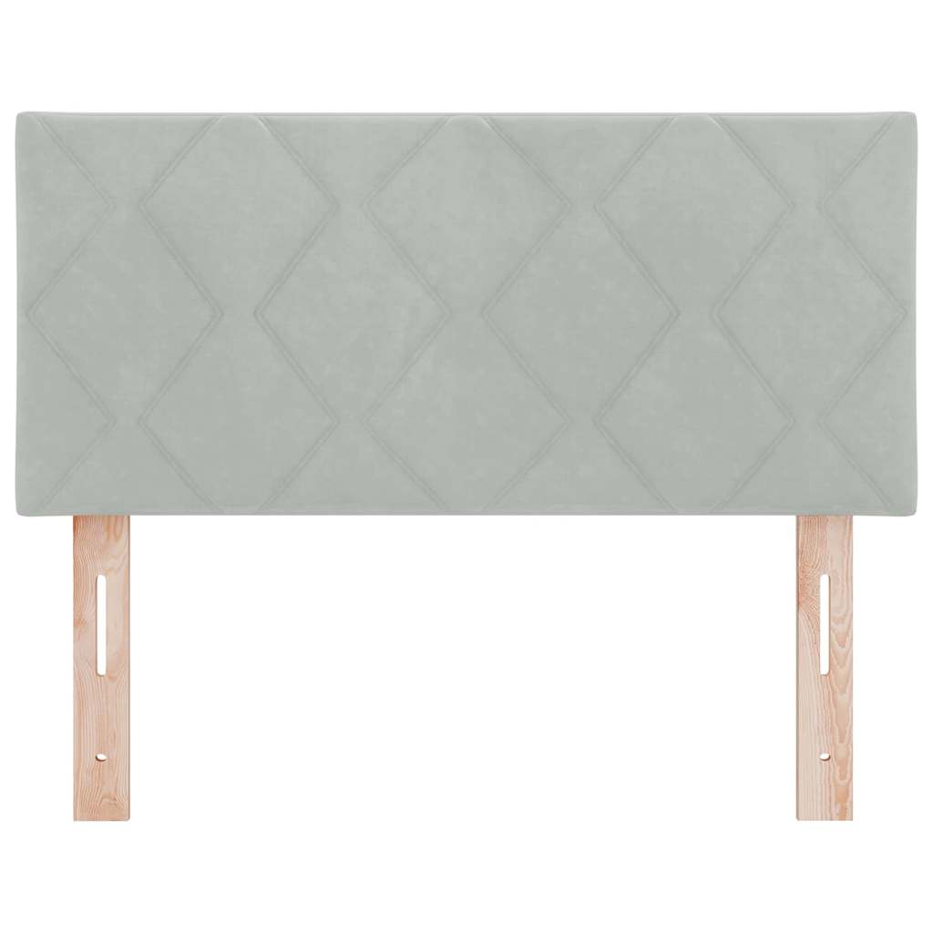 Testiera LED Grigio chiaro 100 cm Velluto