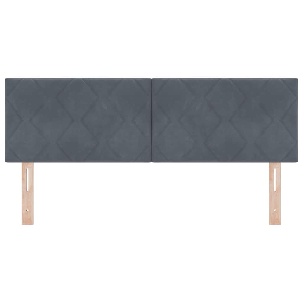 Testiera LED Grigio scuro 144 cm Velluto