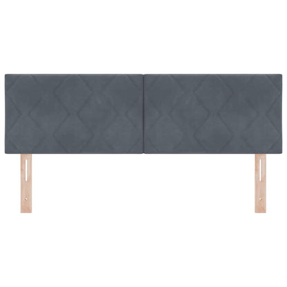 Testiera LED Grigio scuro 144 cm Velluto