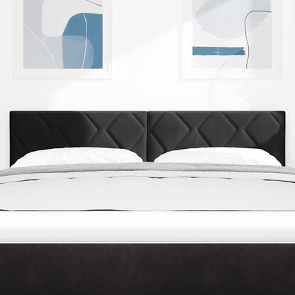 Testiera LED Nero 144 cm Velluto