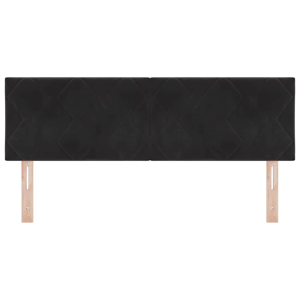 Testiera LED Nero 144 cm Velluto