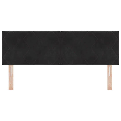 Testiera LED Nero 144 cm Velluto
