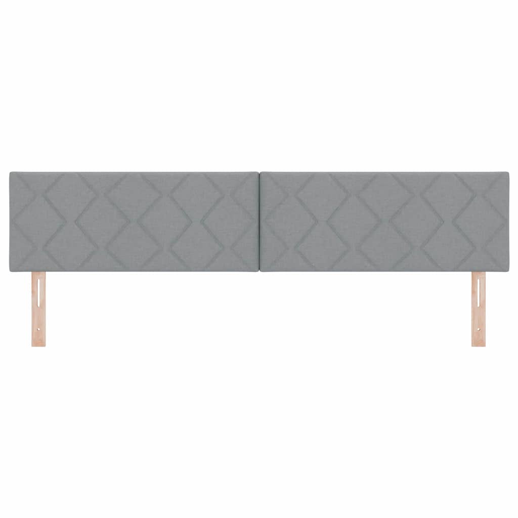 Testiera LED Grigio chiaro 200 cm Tessuto