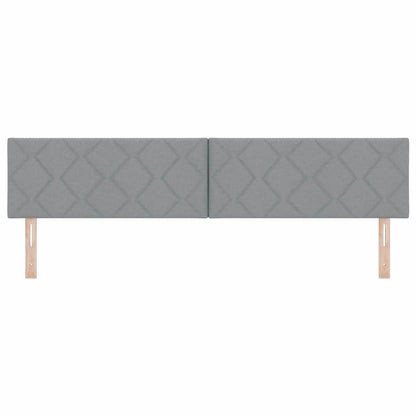 Testiera LED Grigio chiaro 200 cm Tessuto