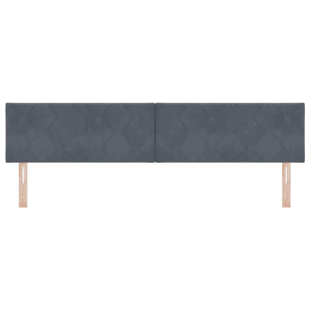 Testiera LED Grigio scuro 200 cm Velluto
